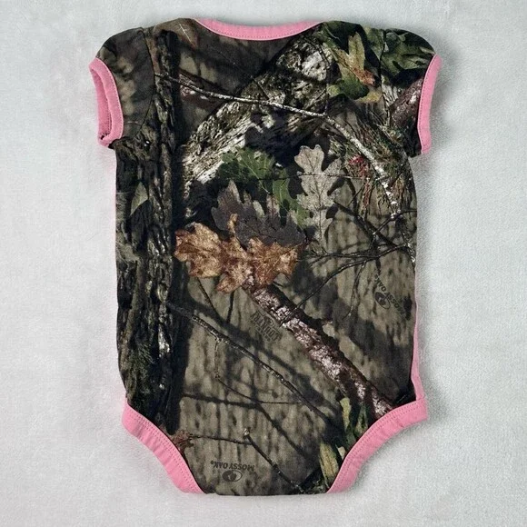 CARHARTT Pink Mossy Oak Hunting Deer Graphic Camo Sleeve Infant Girl Bodysuit 6M - Picture 9 of 13